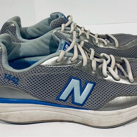 NEW BALANCE 1442 ROCK & TONE WALKING SHOES WOMENS 11B SILVER & BLUE SPEED WALKER - Picture 4 of 9